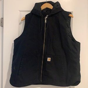 Black Carhatt vest with hood